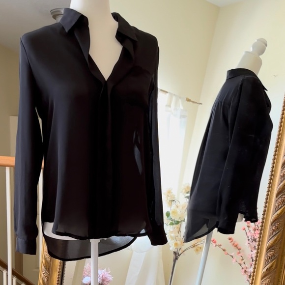 Foreign Exchange Women Blouse Black Small - Picture 4 of 6